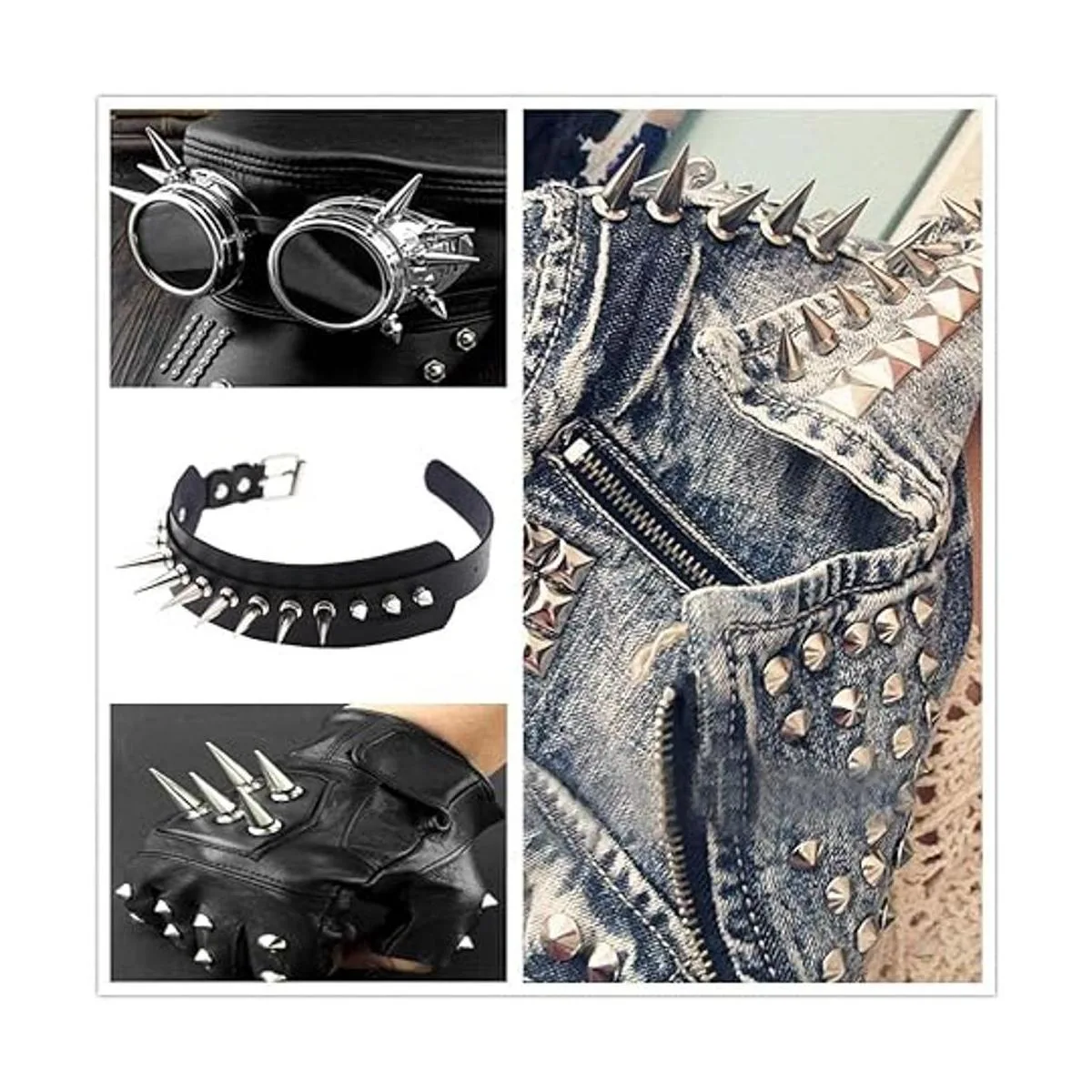 2.165 in sólido punk bala grandes espigas metal cuero_5