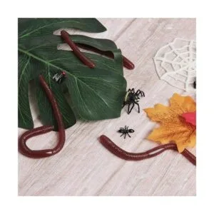 SBYURE 24 piezas de gusanos de tierra falsos de plástico_5