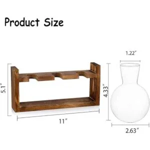 Kingbuy Florero de vidrio en forma de bulbo con soporte_6