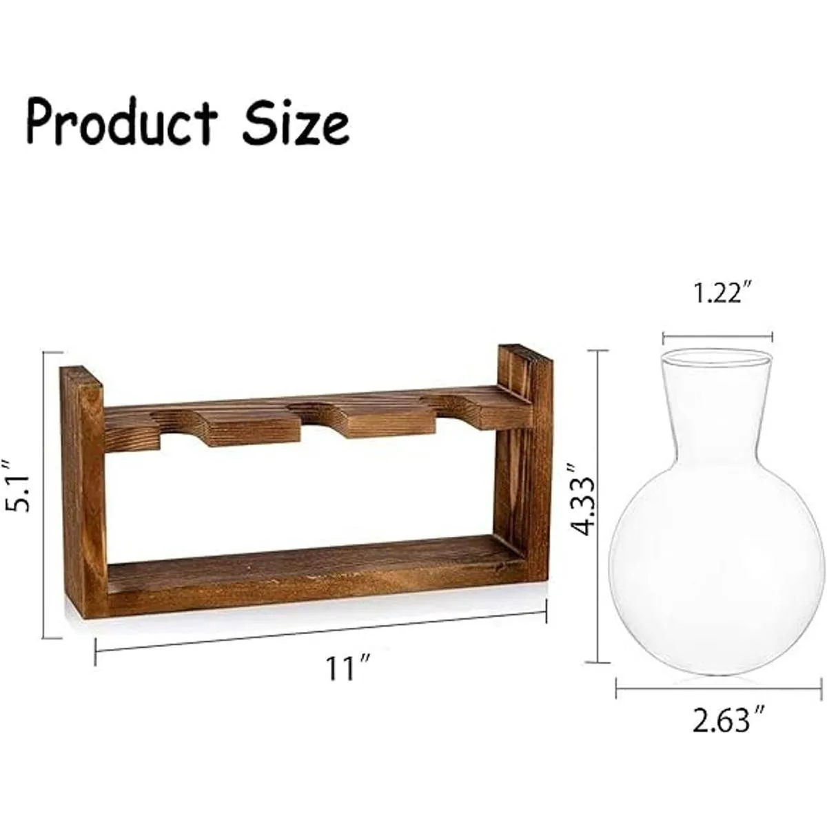 Kingbuy Florero de vidrio en forma de bulbo con soporte_6