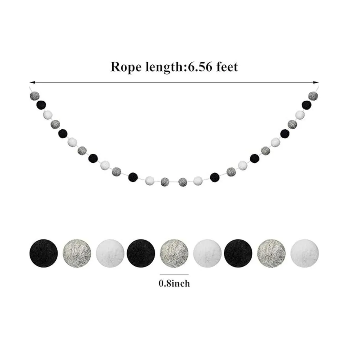 2 guirnaldas de bolas de fieltro de lana guirnalda de_2