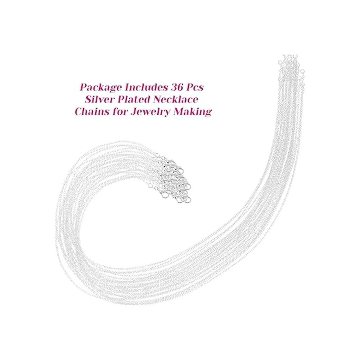 Paquete de 36 cadenas de collar a granel para hacer joyas