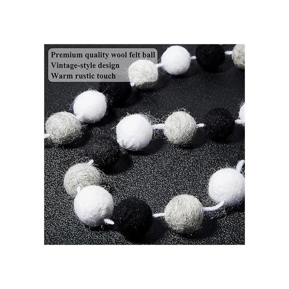 2 guirnaldas de bolas de fieltro de lana guirnalda de_3