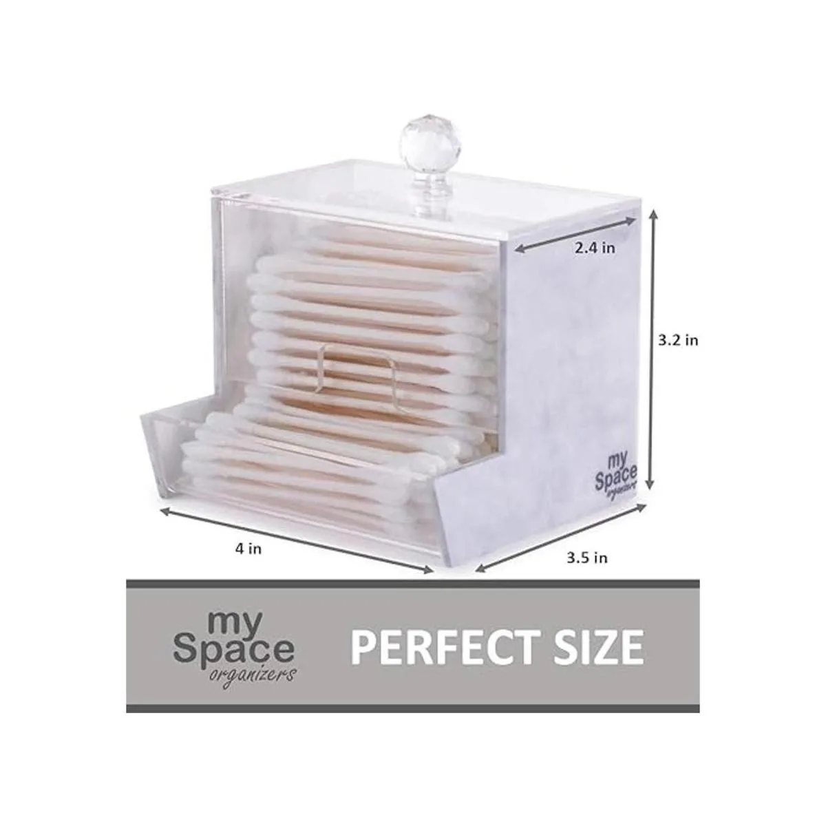 Soporte acrílico Qtip para hisopos de algodón de la marca