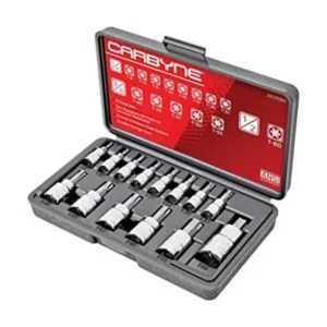 CARBYNE Torx Juego de enchufes de 14 piezas tamaños T8 a
