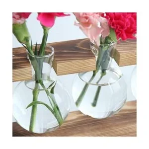 Kingbuy Florero de vidrio en forma de bulbo con soporte_4