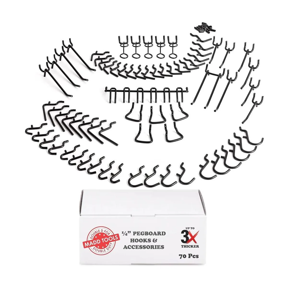 Ganchos de metal extra grueso de 14 para tablero de 60