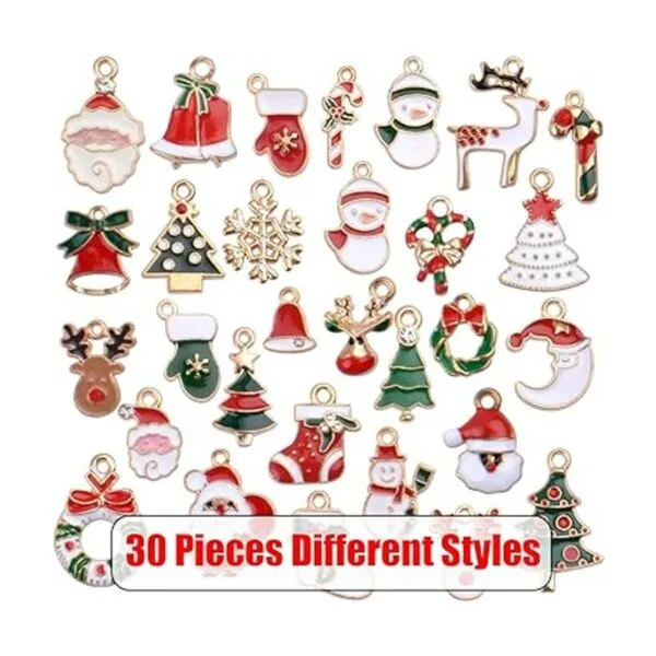 Colección de abalorios de Navidad 30 piezas de esmalte