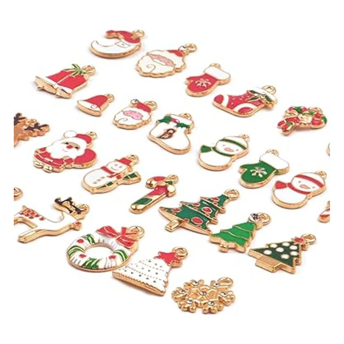 Colección de abalorios de Navidad 30 piezas de esmalte