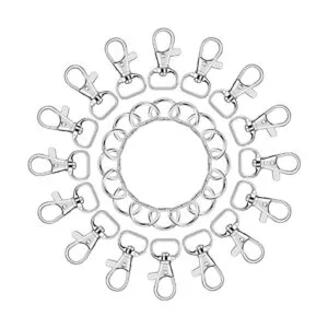 SANNIX 120 Pcs Keychain Clip Hooks with D Ring Include