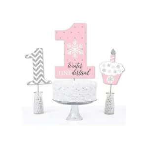 Big Dot of Happiness Pink Onederland Juego de 15 centros_3