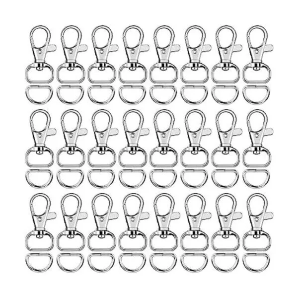 SANNIX 120 Pcs Keychain Clip Hooks with D Ring Include