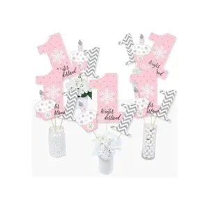 Big Dot of Happiness Pink Onederland Juego de 15 centros_1