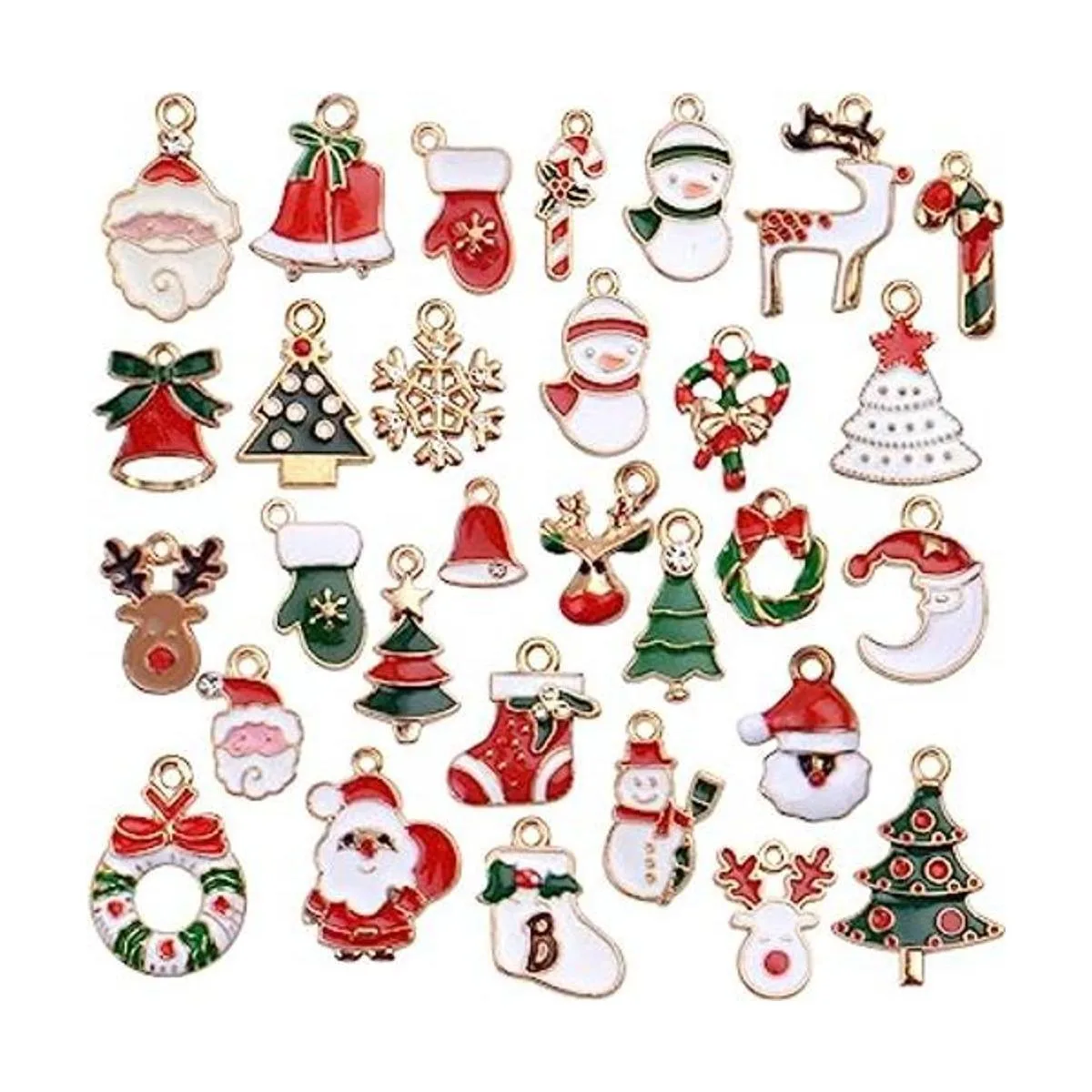 Colección de abalorios de Navidad 30 piezas de esmalte