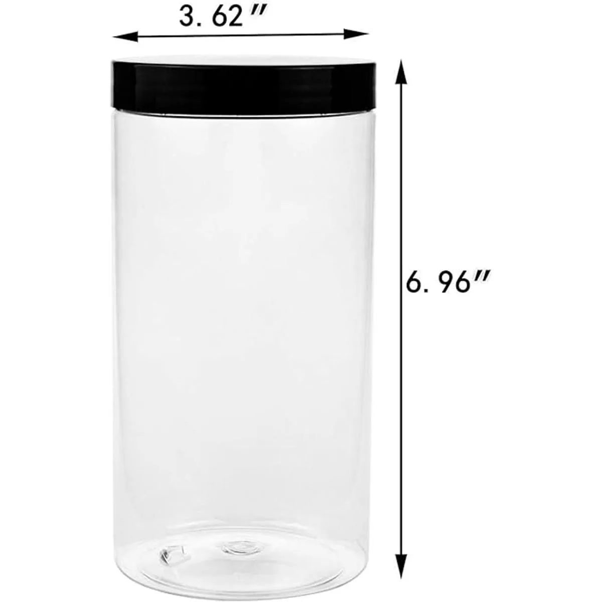 Lawei Paquete de 8 tarros de plástico transparente de 34