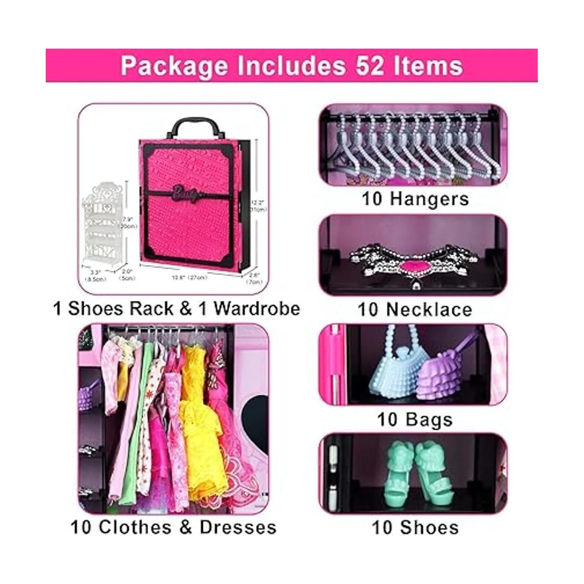 Armario de muñeca Ecore Fun para guardar ropa de muñeca y_2