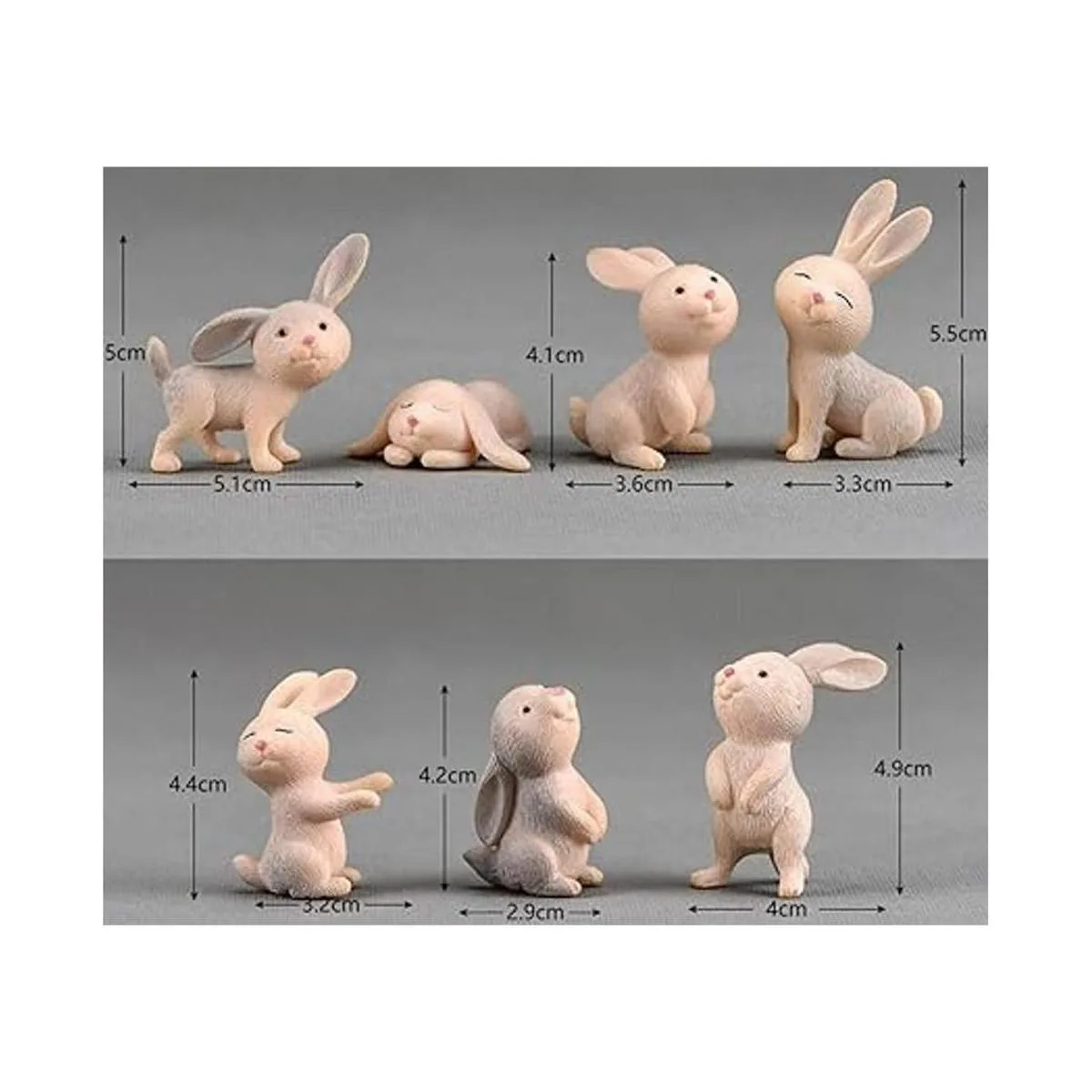 Halloluck 7 piezas de bonita figura de conejo en_2