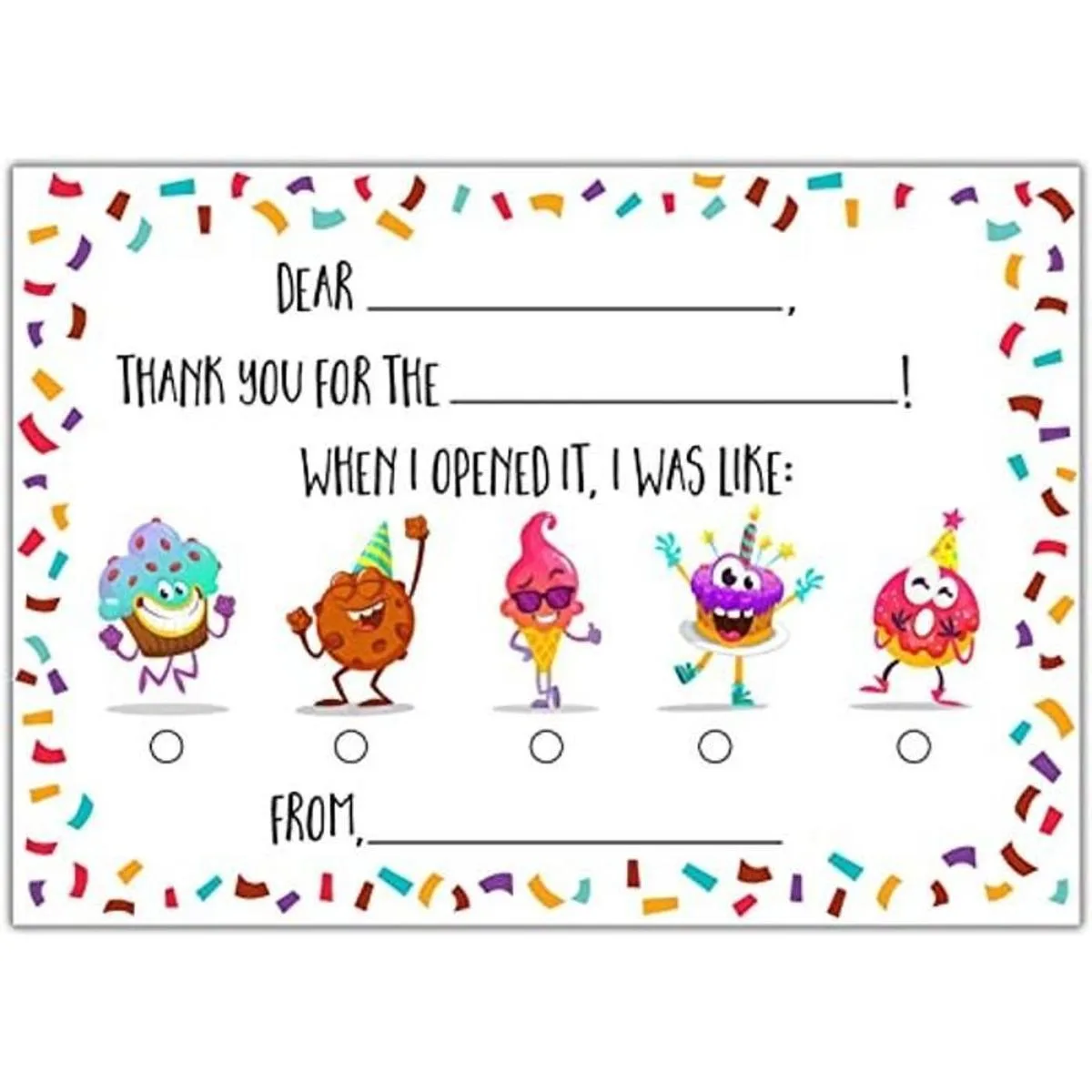 Tarjetas postales de agradecimiento en blanco para niños_1