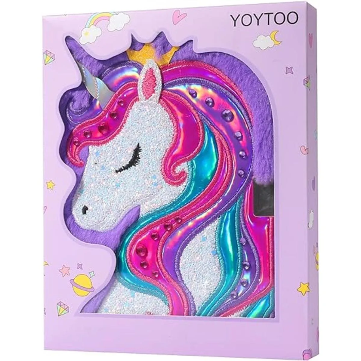 Diario de unicornio para niñas con candado y llaves_3