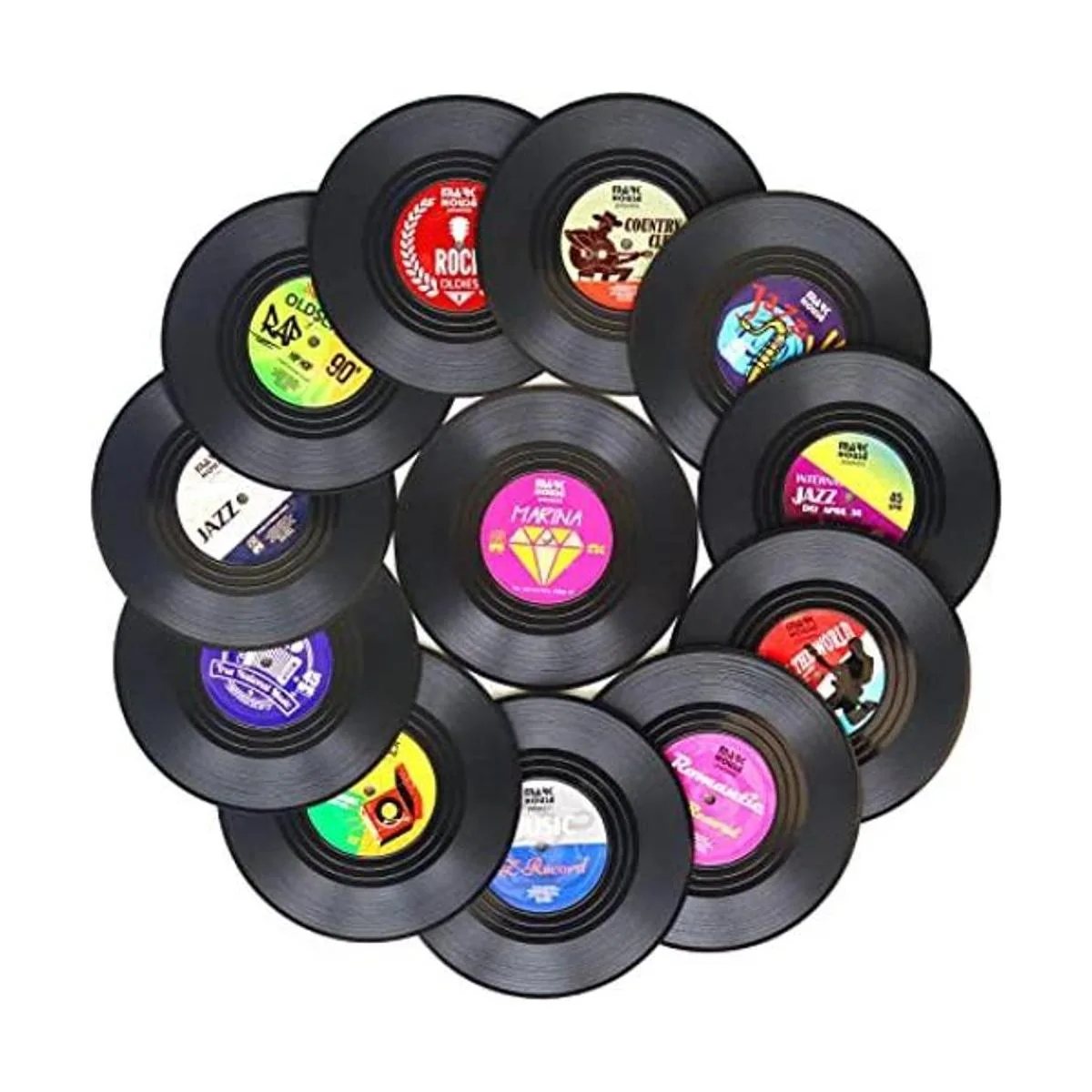 Posavasos divertidos para bebidas Juego de 12 discos de