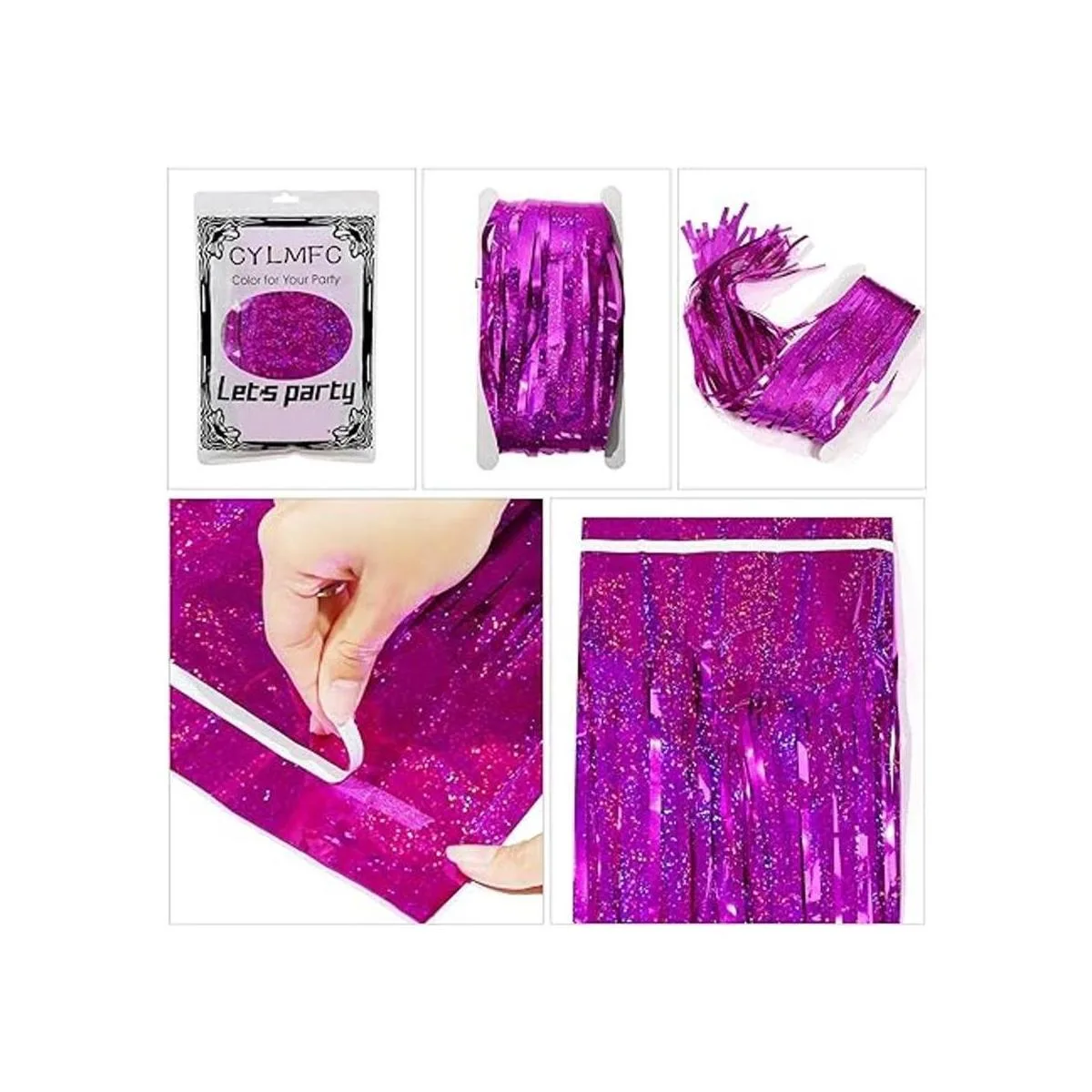 Cortina metálica con franjas de aluminio de telón de fondo_4