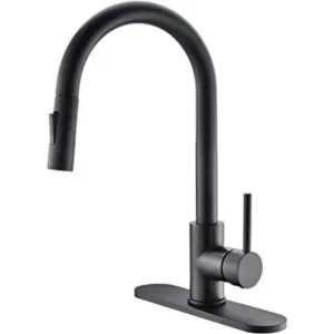 Havin Grifo de cocina negro con rociador extraíble con_1