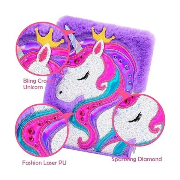 Diario de unicornio para niñas con candado y llaves_5