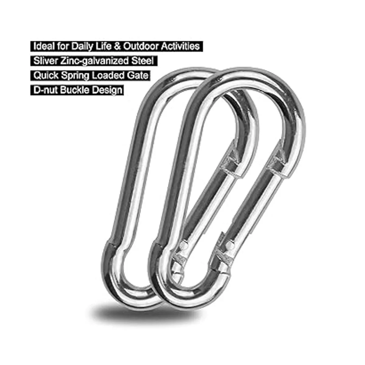 Paquete de 30 ganchos de resorte plateados mosquetón de_4