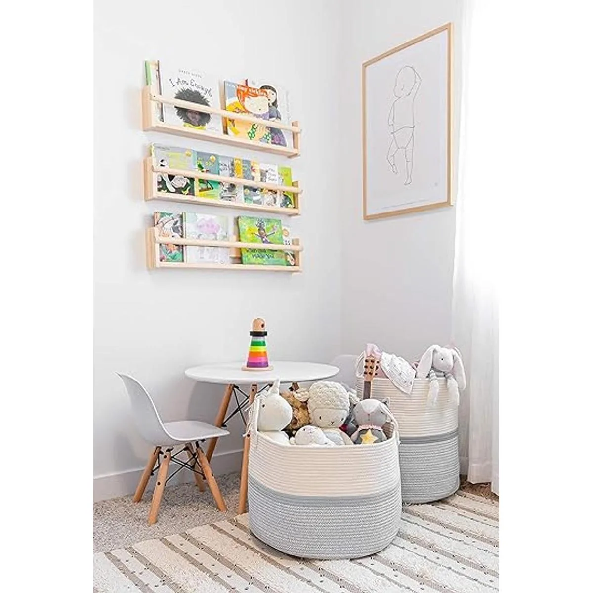 OrganiHaus Cesta de algodón extra grande con asas largas_6