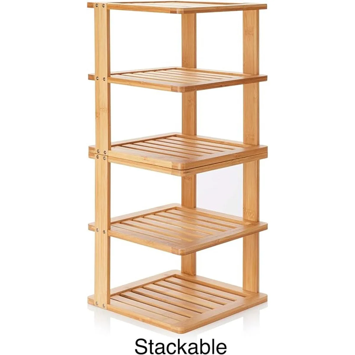Estante esquinero de bambú 3 niveles de 10 x 10 pulgadas