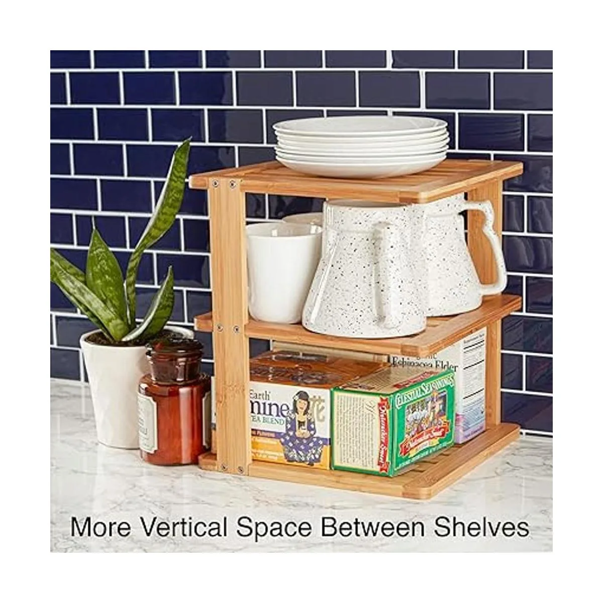 Estante esquinero de bambú 3 niveles de 10 x 10 pulgadas