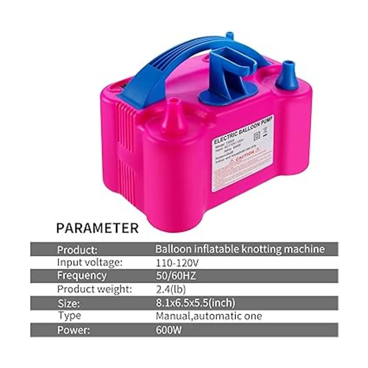 Bomba de aire eléctrica para globos y herramienta para_2