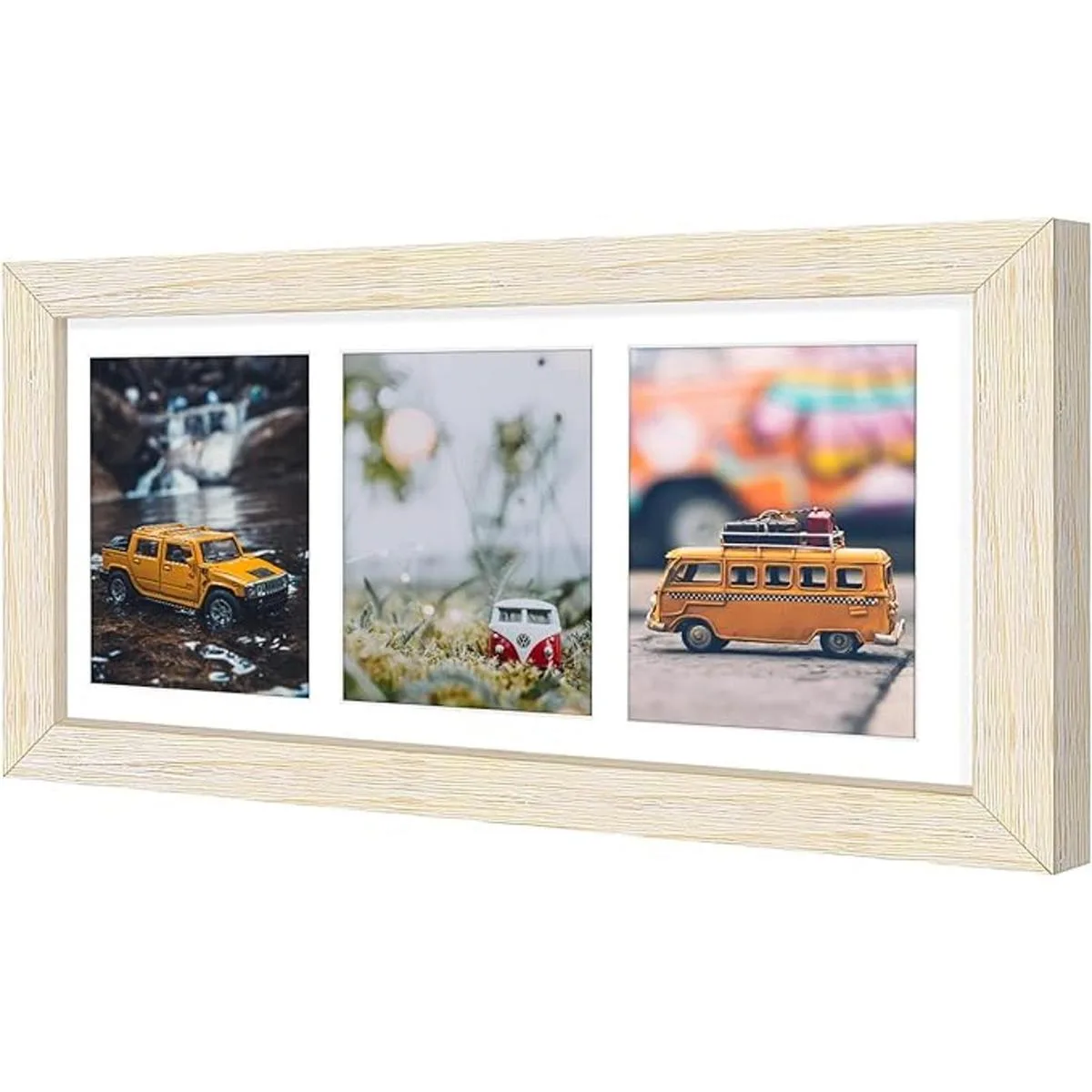 Golden State Art Marco de madera blanca envejecida de 7 x_3