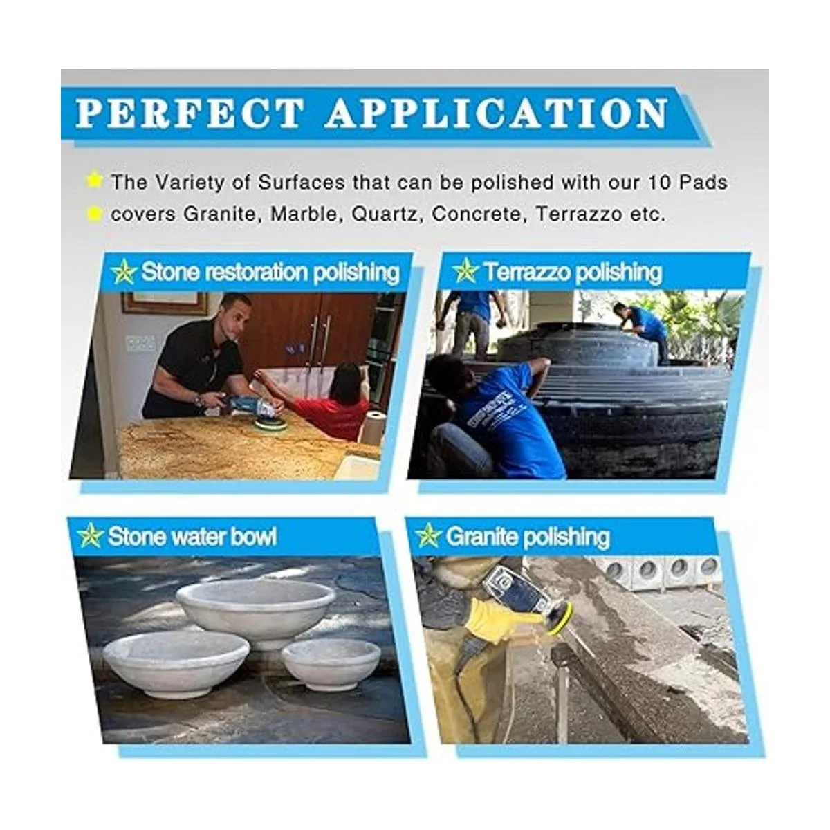 Tanzfrosch Juego de 12 almohadillas de pulido de diamante