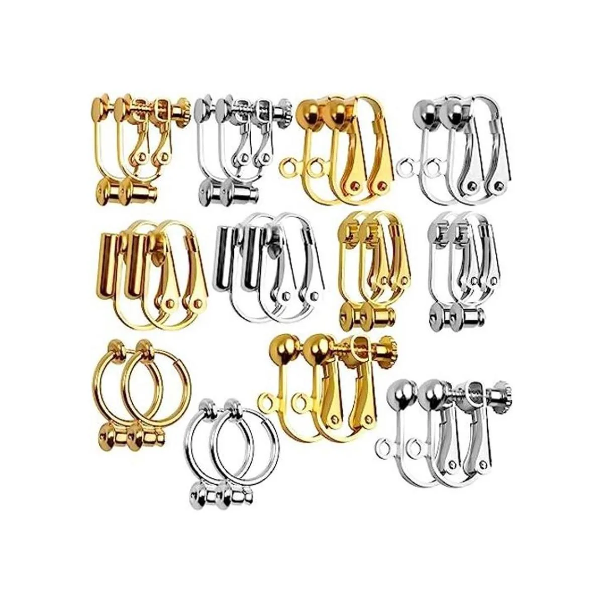 Hallazgos de aretes con clip 12 pares de 6 estilos
