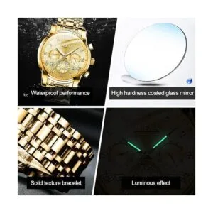 OLEVS Reloj de pulsera ajustable de acero inoxidable_4