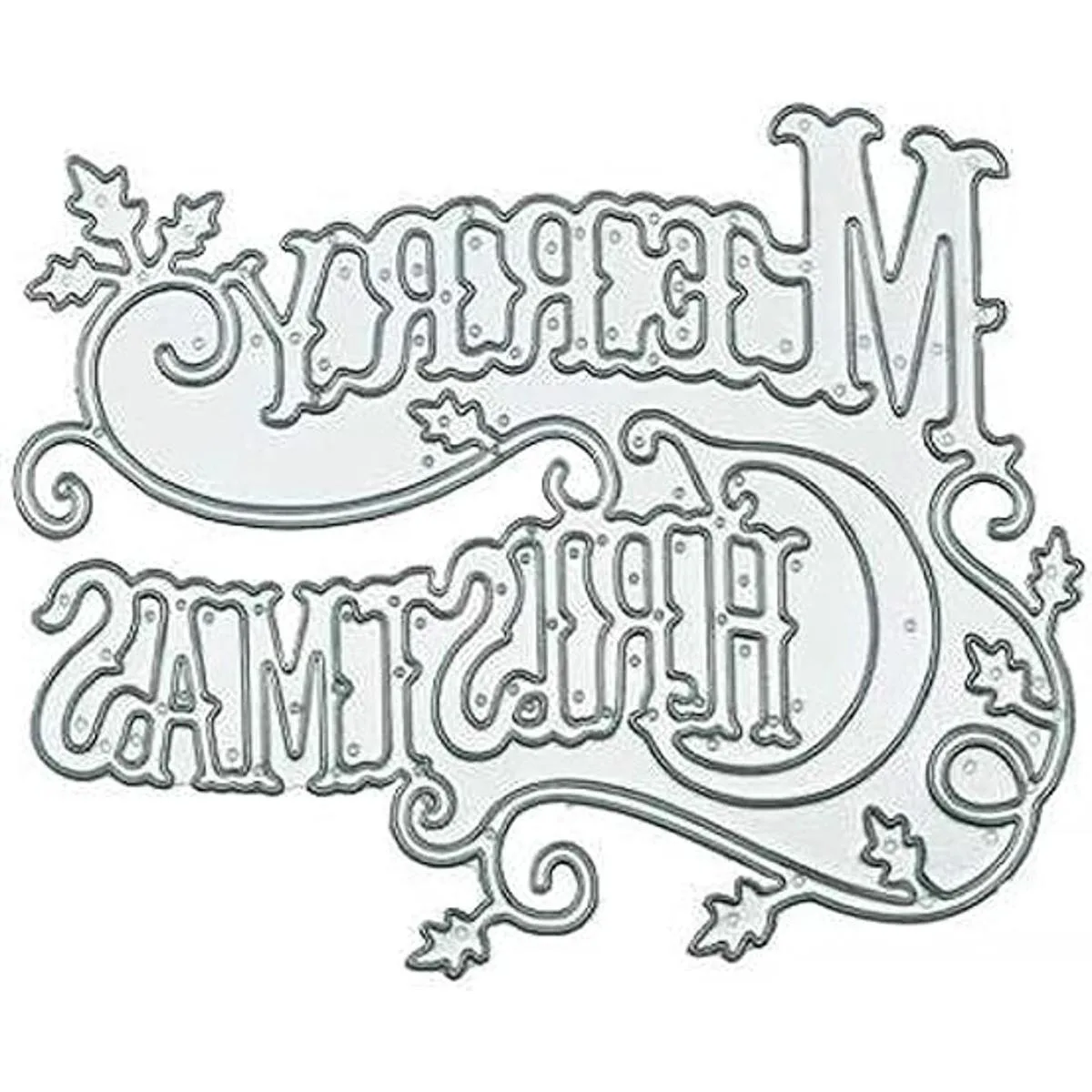 Merry Christmas Holly Leaves Metal Die cuts Christmas