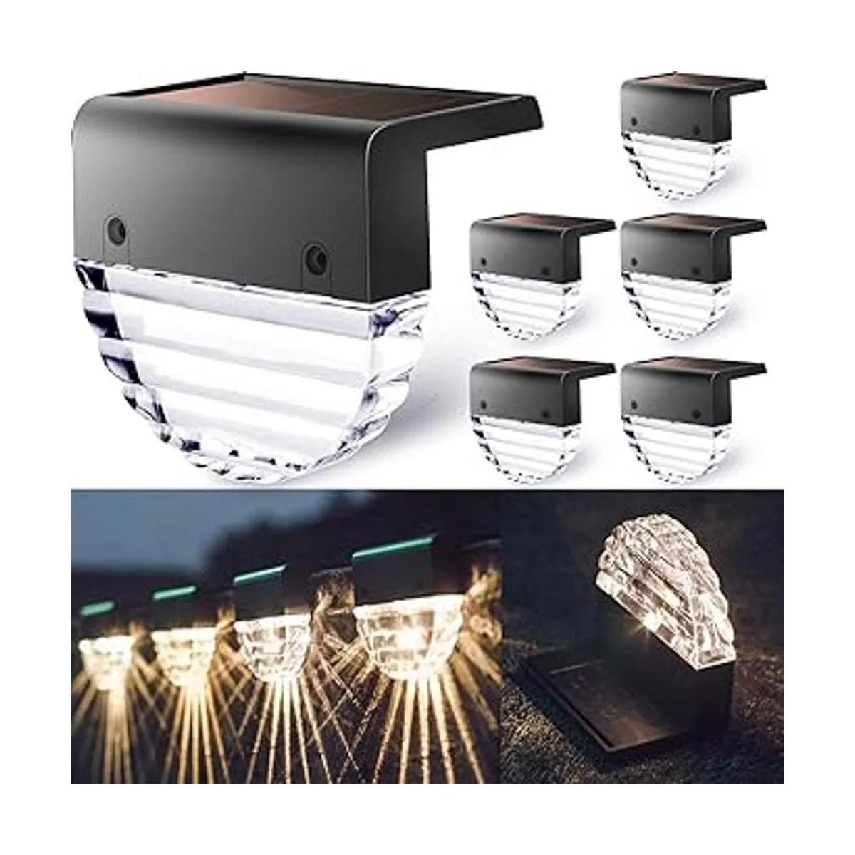 Solar Deck Lights Outdoor Lighting Backyard Decor Outside_1