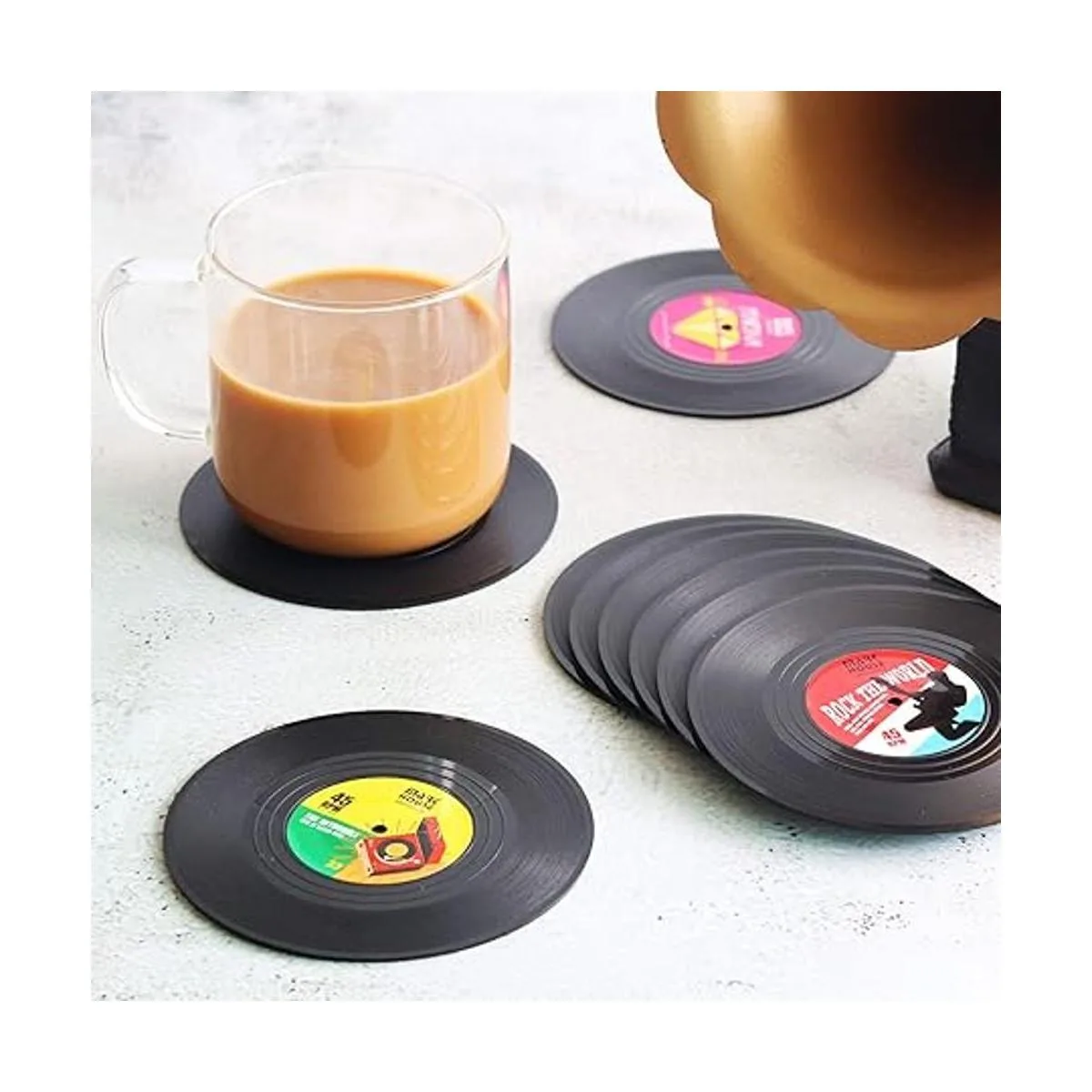 Posavasos divertidos para bebidas Juego de 12 discos de