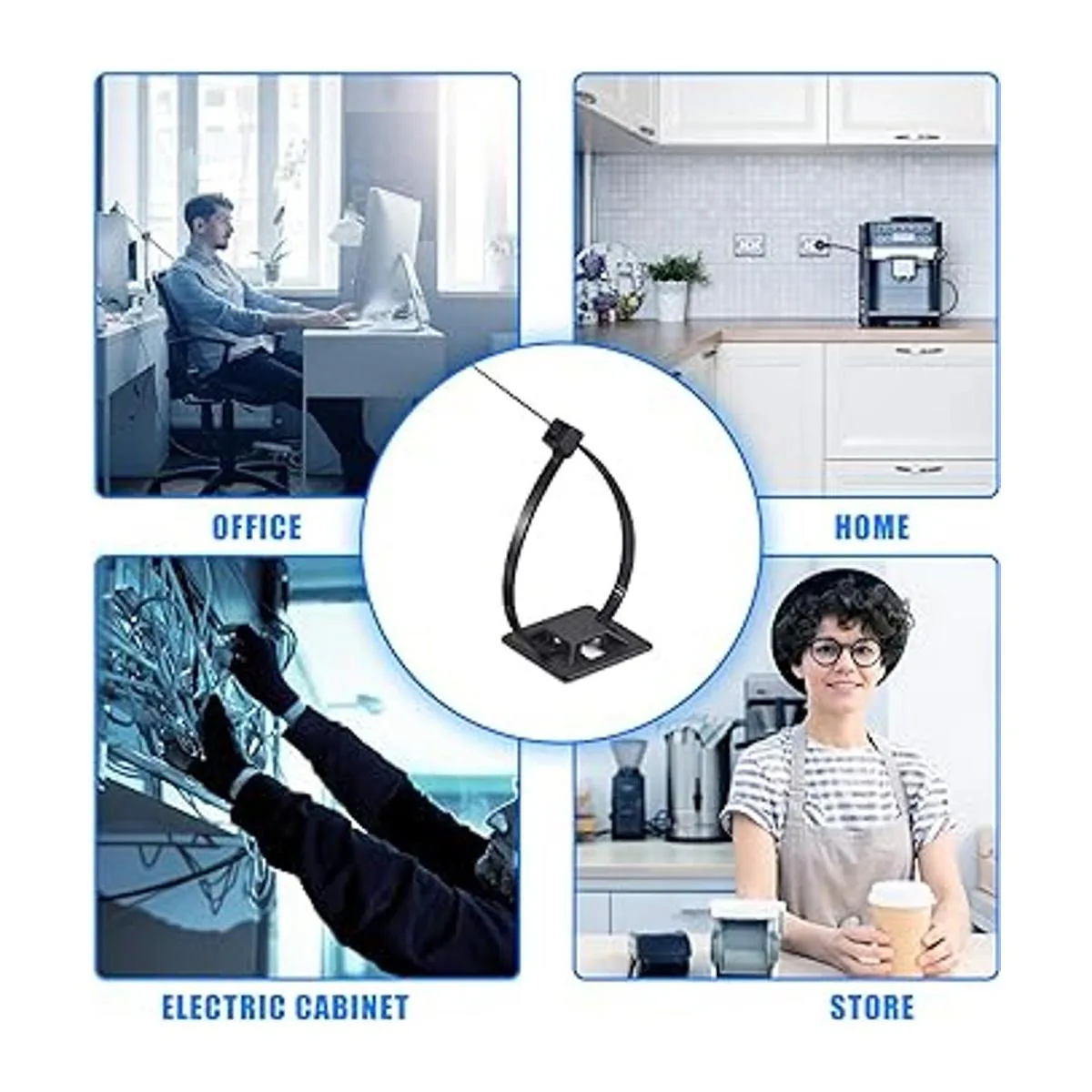 Paquete de 100 soportes con bridas para cables soportes