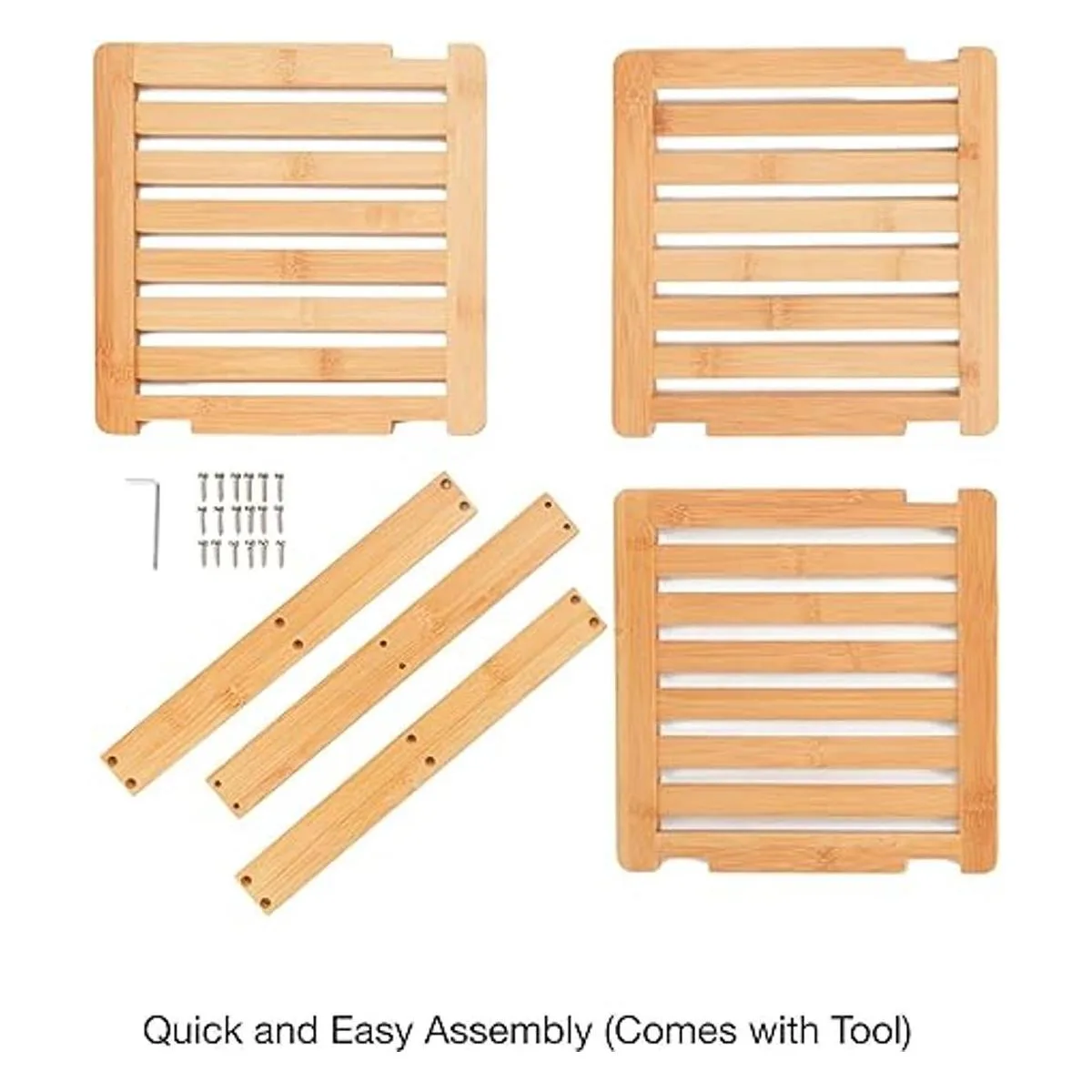Estante esquinero de bambú 3 niveles de 10 x 10 pulgadas