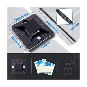 Paquete de 100 soportes con bridas para cables soportes