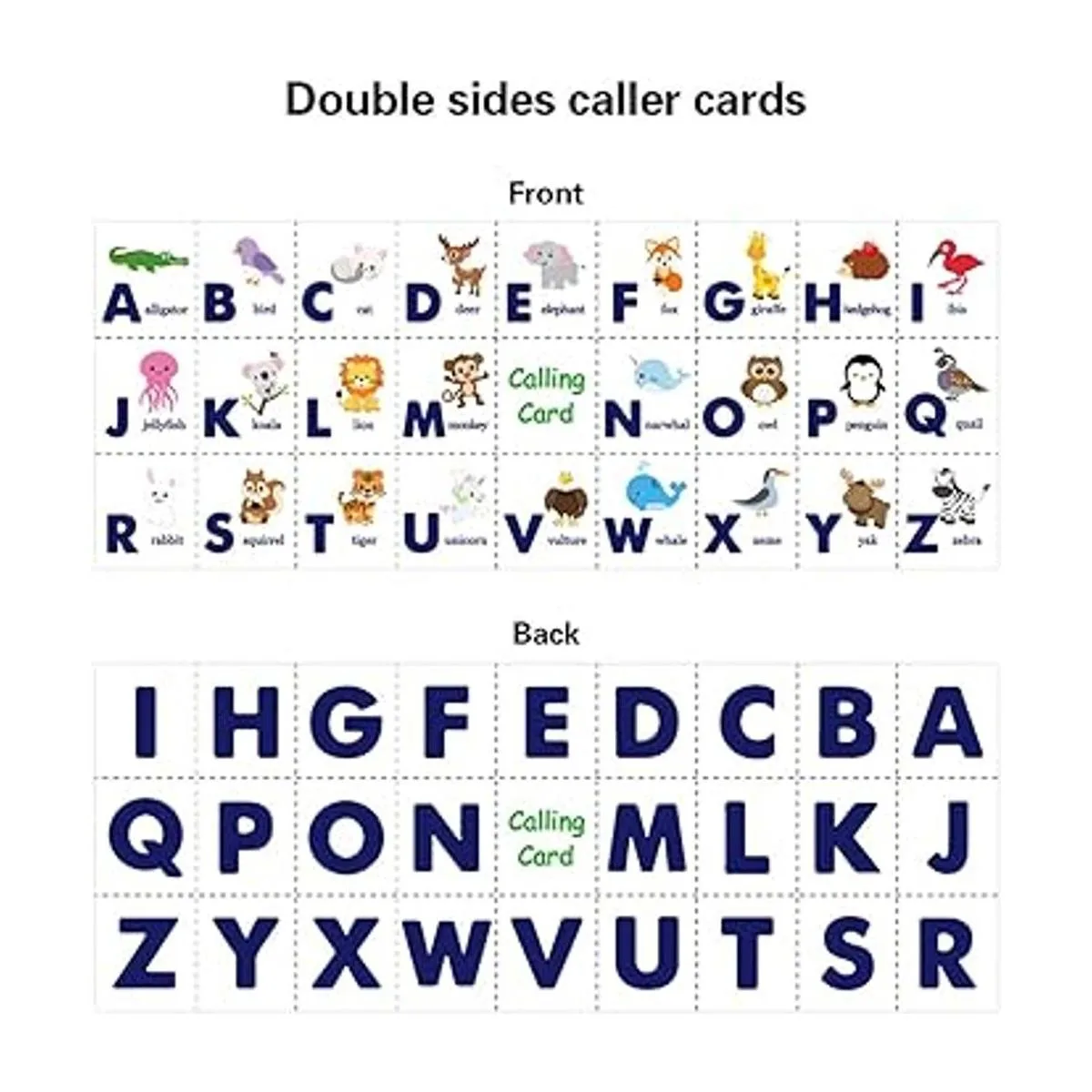 Alfabeto juego de bingo para niños 24 jugadores animales_3