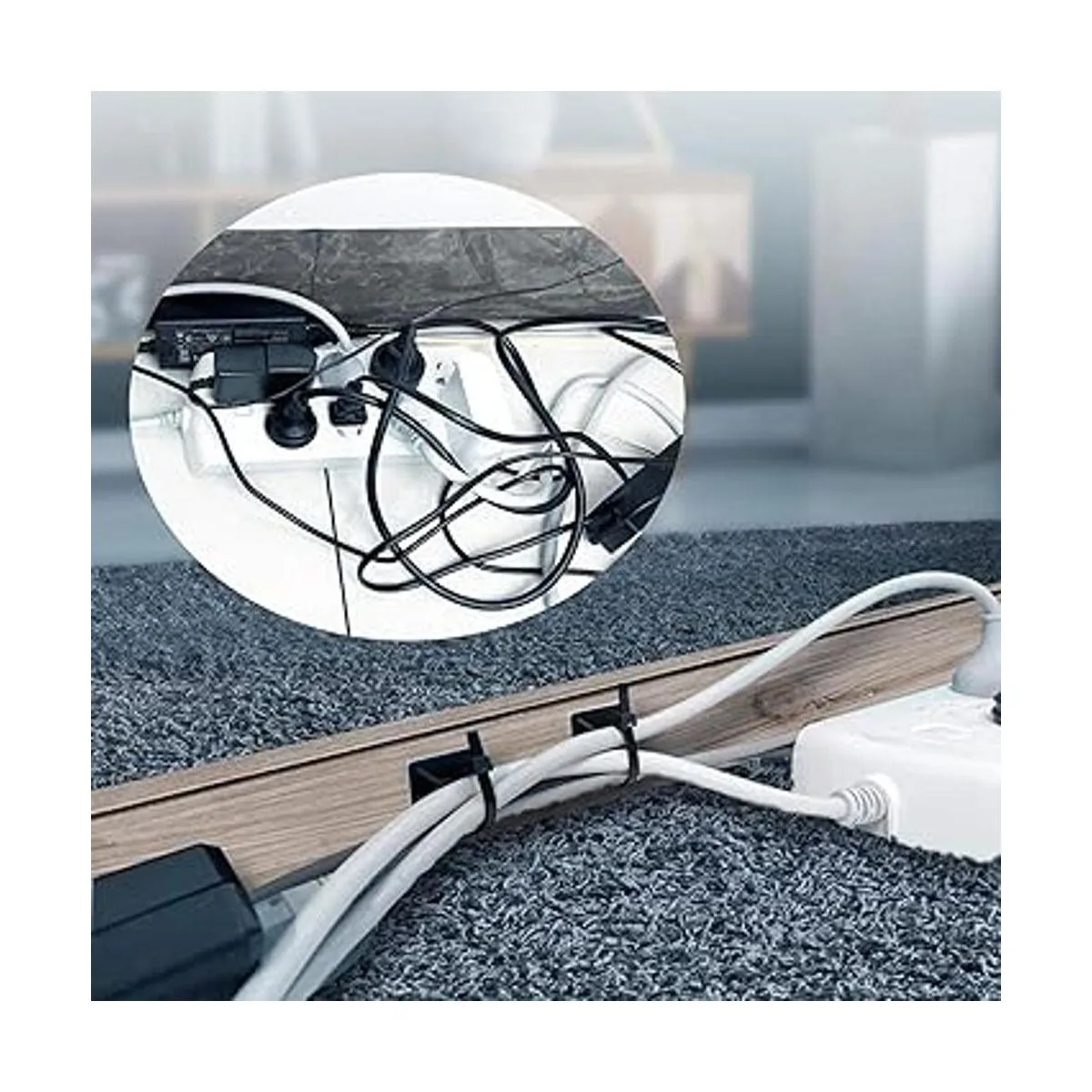 Paquete de 100 soportes con bridas para cables soportes