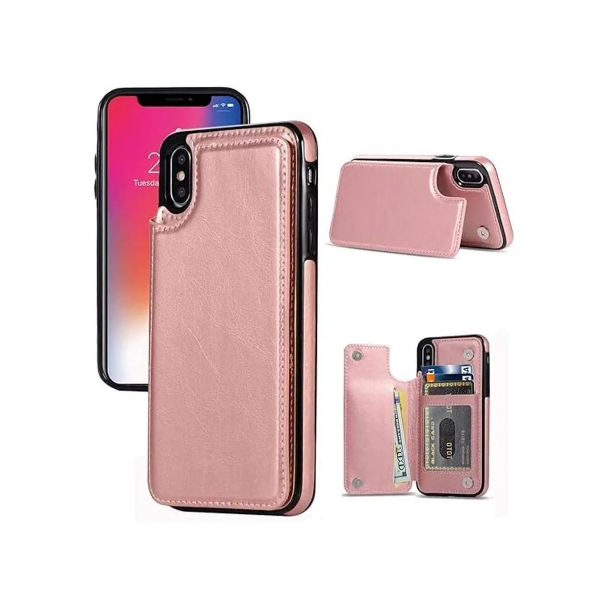 JOYAKI Funda tipo cartera para iPhone XXS funda para_1