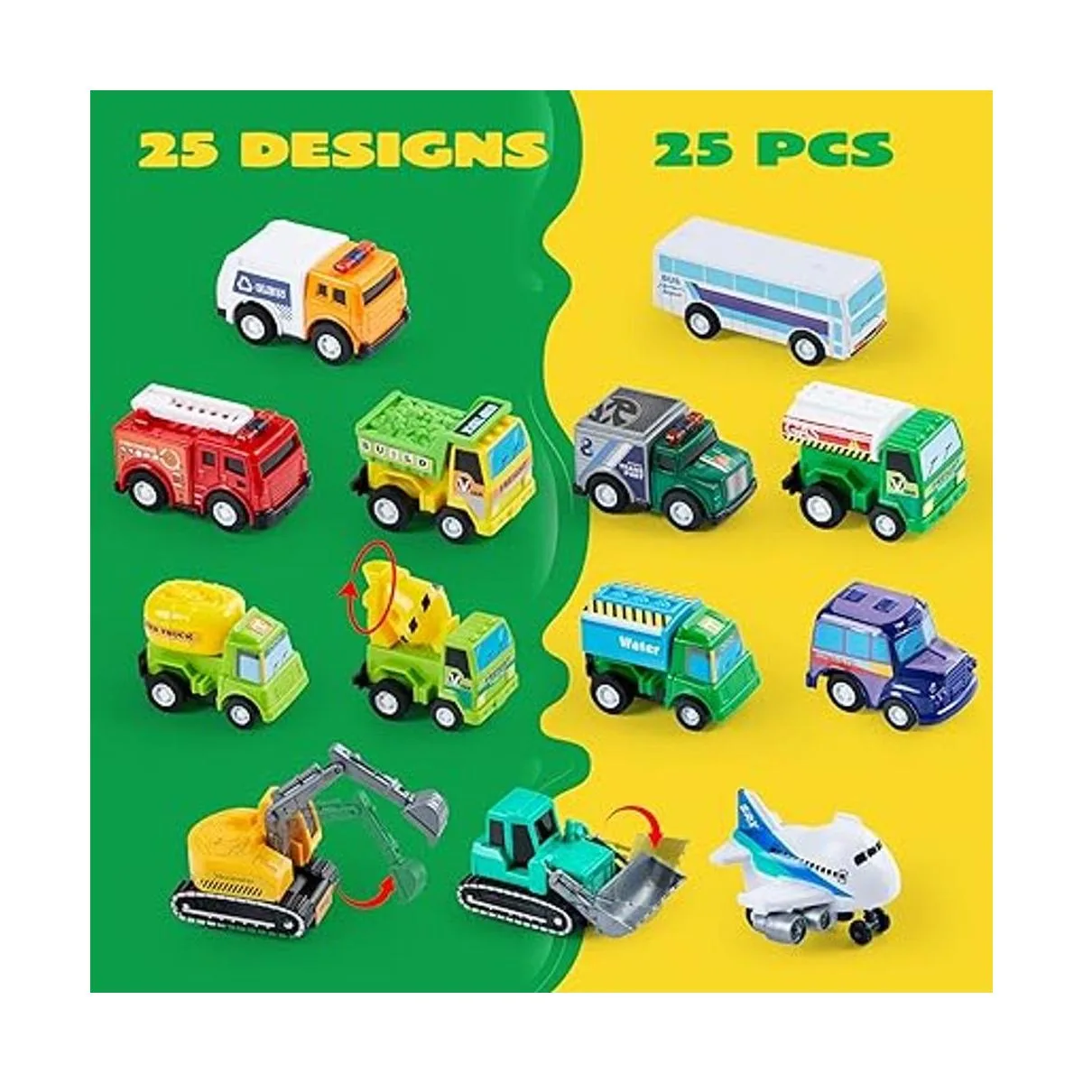 JOYIN Conjunto de 25 vehículos de juguete autos_3