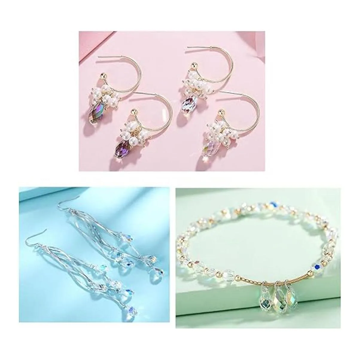 LONGWIN 36 cuentas de cristal de lágrima AB de 0.433 x_3