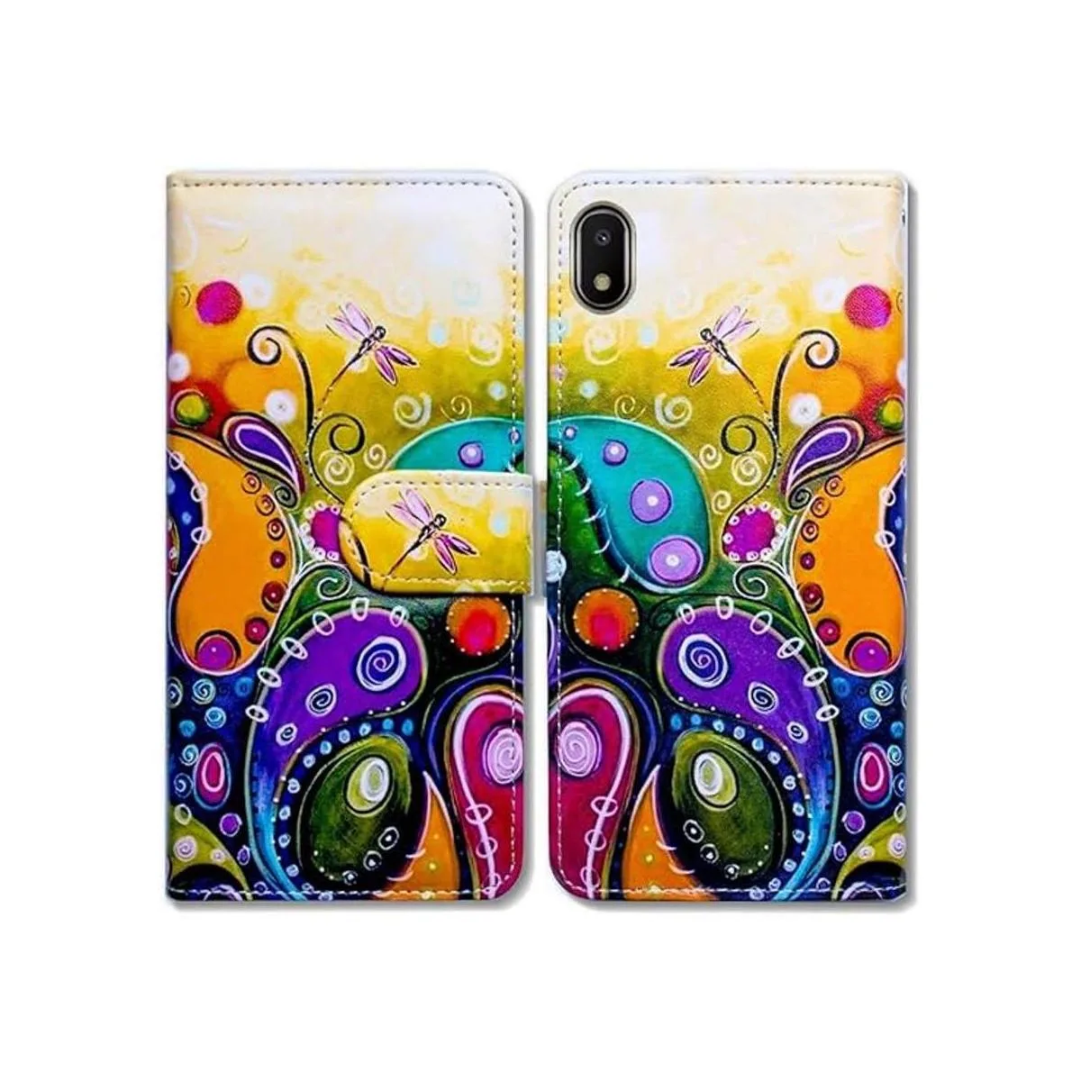 Bcov Funda tipo cartera para Galaxy A10e funda de piel_1