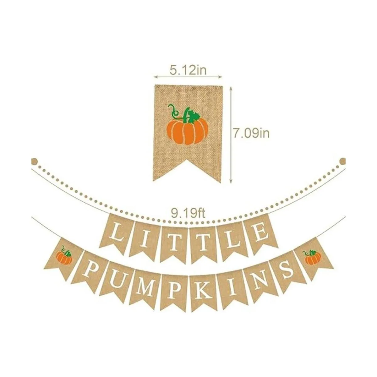 Rainlemon Pancarta de arpillera de yute con diseño de_5