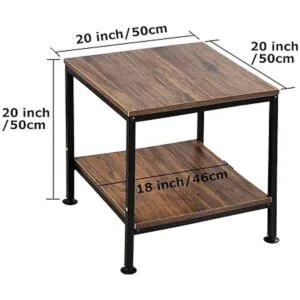 KirKical Mesa auxiliar cuadrada de 20 pulgadas de 2_3